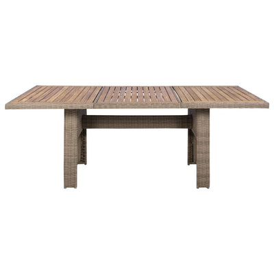 vidaXL 9 Piece Outdoor Dining Set with Cushions Poly Rattan Brown