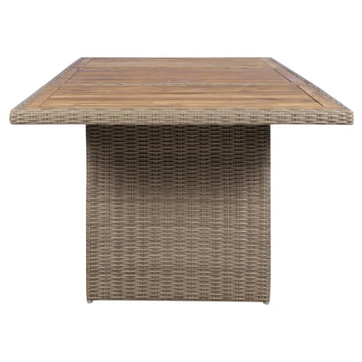 vidaXL 9 Piece Outdoor Dining Set with Cushions Poly Rattan Brown