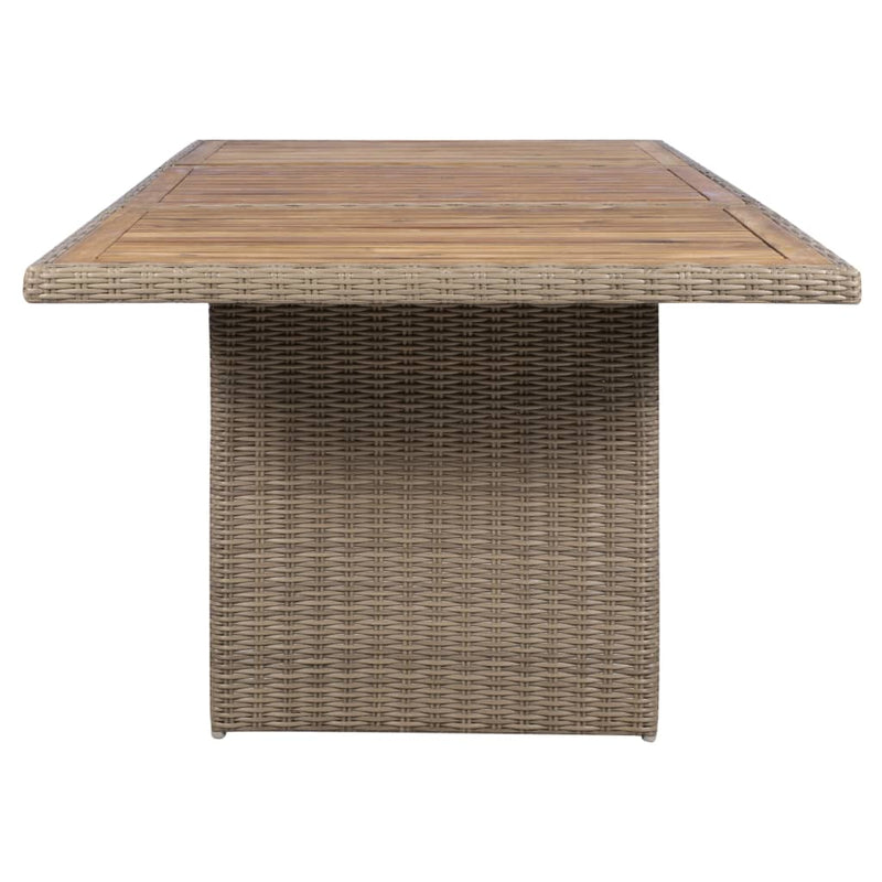 vidaXL 9 Piece Outdoor Dining Set with Cushions Poly Rattan Brown