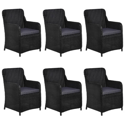vidaXL 9 Piece Outdoor Dining Set Poly Rattan Black