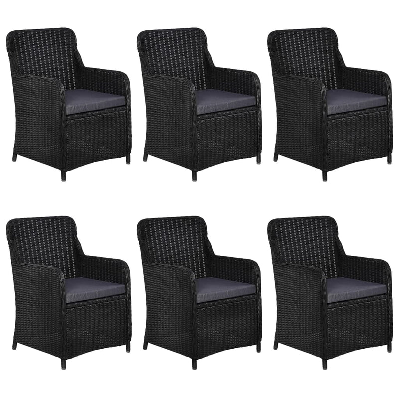 vidaXL 9 Piece Outdoor Dining Set Poly Rattan Black