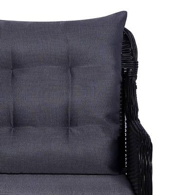 vidaXL 9 Piece Outdoor Dining Set Poly Rattan Black