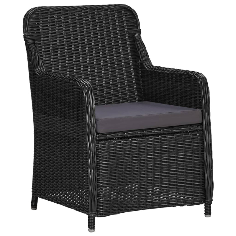 vidaXL 9 Piece Outdoor Dining Set Poly Rattan Black