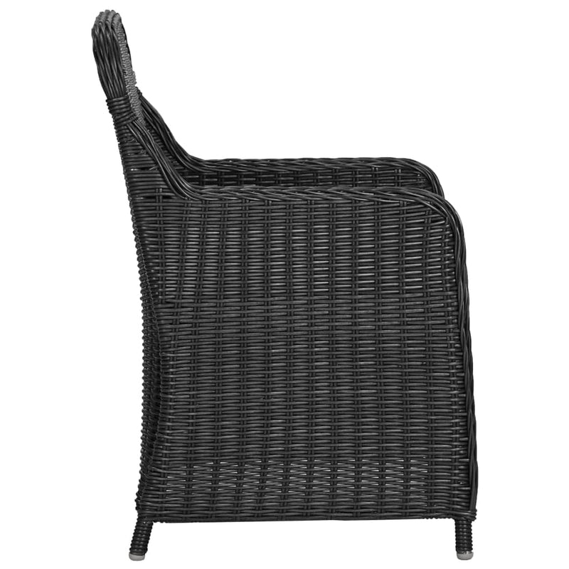 vidaXL 9 Piece Outdoor Dining Set Poly Rattan Black