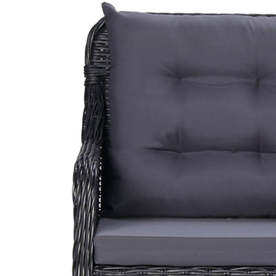 vidaXL 11 Piece Outdoor Dining Set Poly Rattan Black