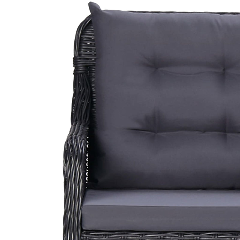 vidaXL 11 Piece Outdoor Dining Set Poly Rattan Black