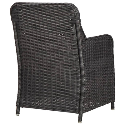 vidaXL 7 Piece Outdoor Dining Set Poly Rattan Black