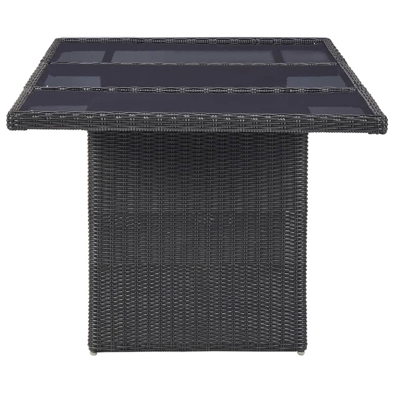vidaXL 9 Piece Outdoor Dining Set Poly Rattan Black