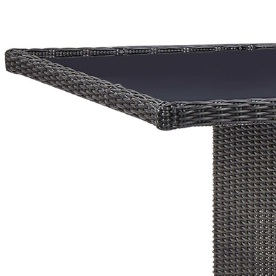 vidaXL 11 Piece Outdoor Dining Set Poly Rattan Black