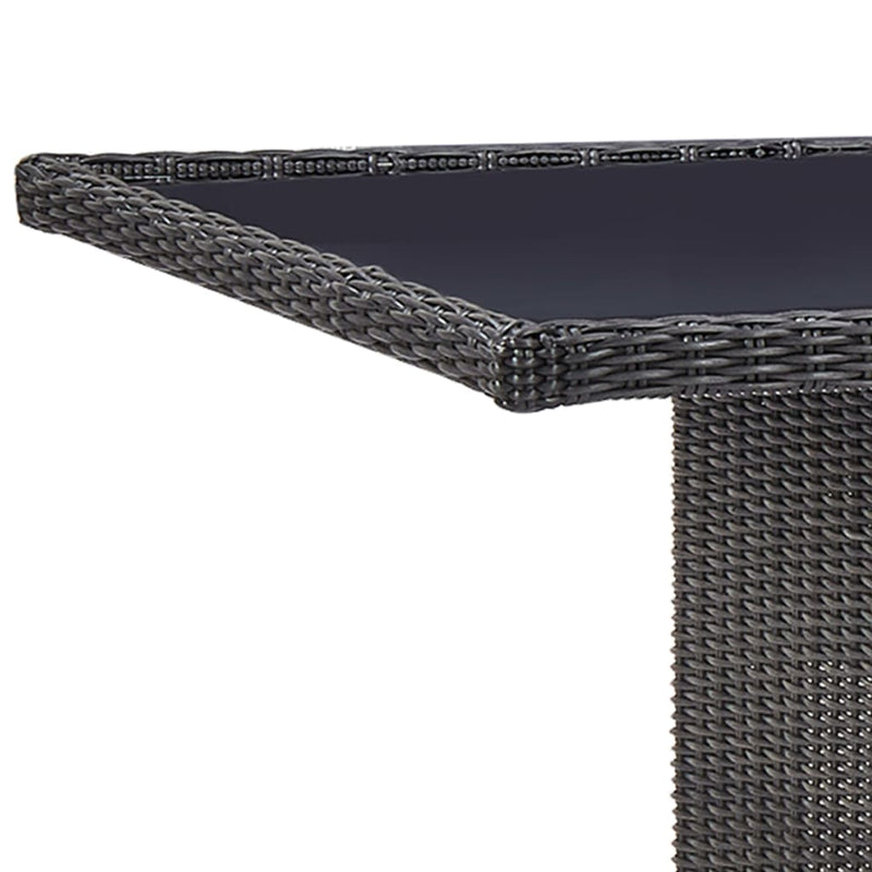 vidaXL 11 Piece Outdoor Dining Set Poly Rattan Black