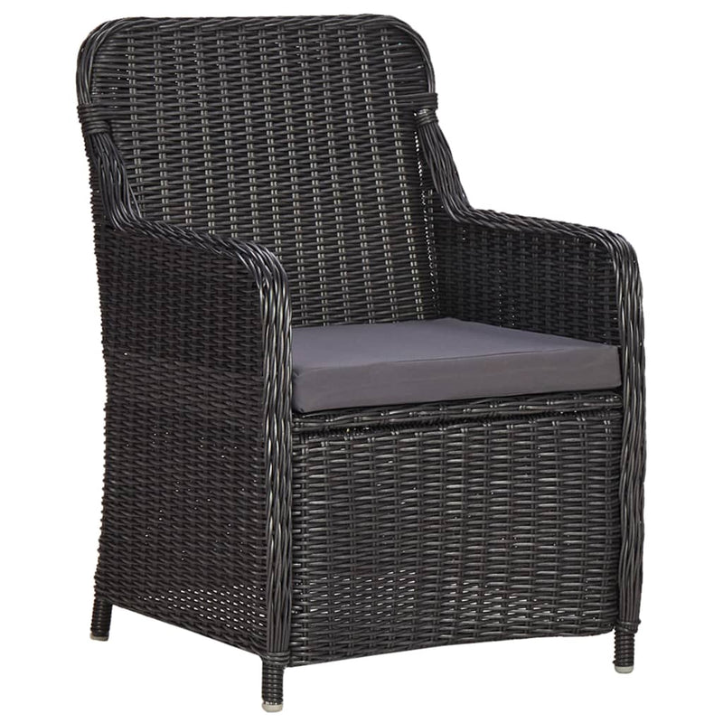 vidaXL 11 Piece Outdoor Dining Set Poly Rattan Black