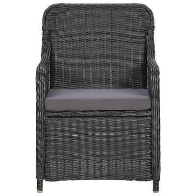 vidaXL 11 Piece Outdoor Dining Set Poly Rattan Black