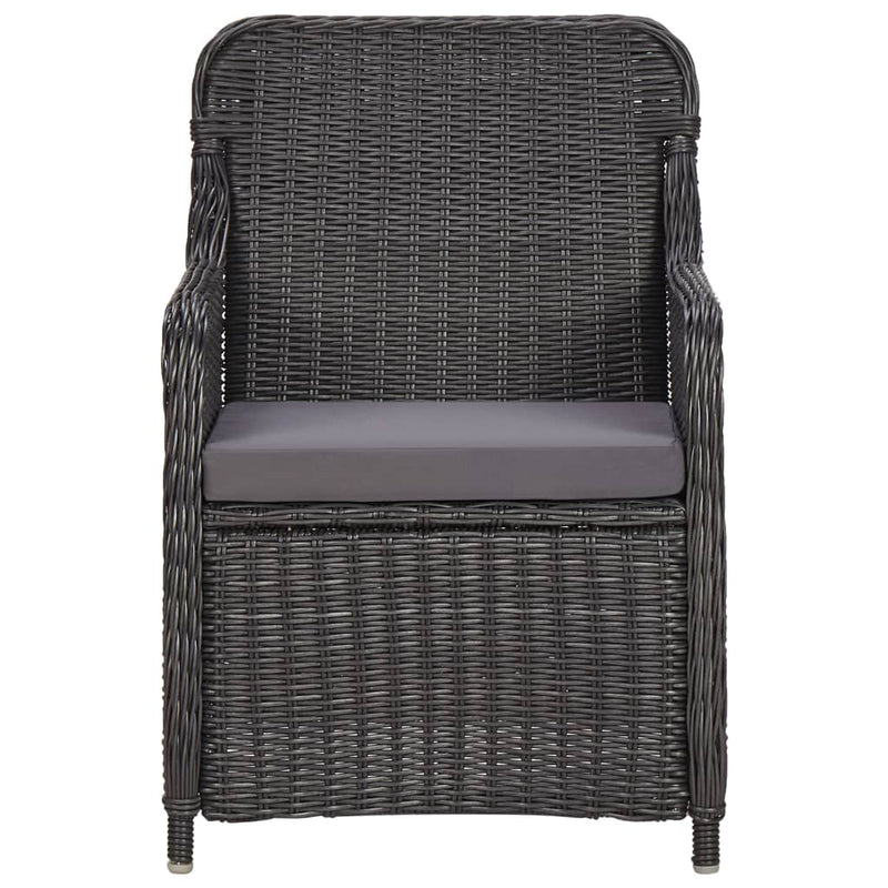 vidaXL 11 Piece Outdoor Dining Set Poly Rattan Black