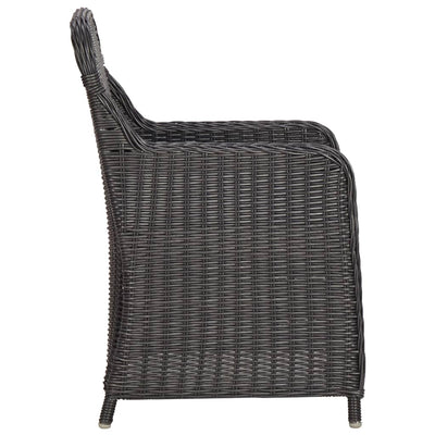 vidaXL 11 Piece Outdoor Dining Set Poly Rattan Black
