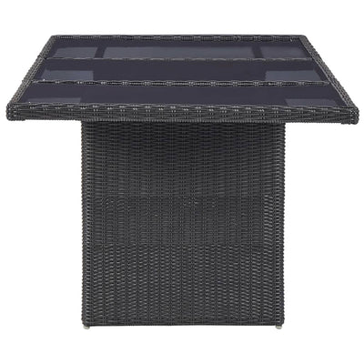 vidaXL 11 Piece Outdoor Dining Set Poly Rattan Black