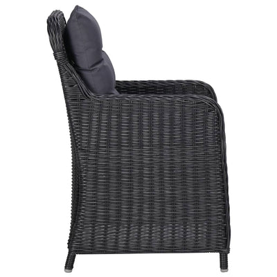 vidaXL 11 Piece Outdoor Dining Set Poly Rattan Black