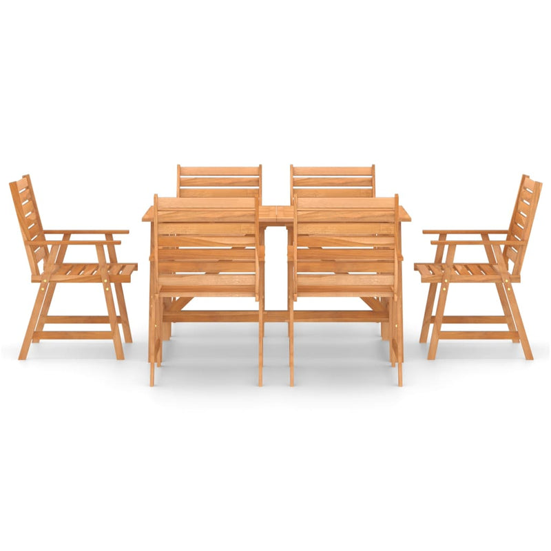 vidaXL 7 Piece Garden Dining Set Solid Acacia Wood