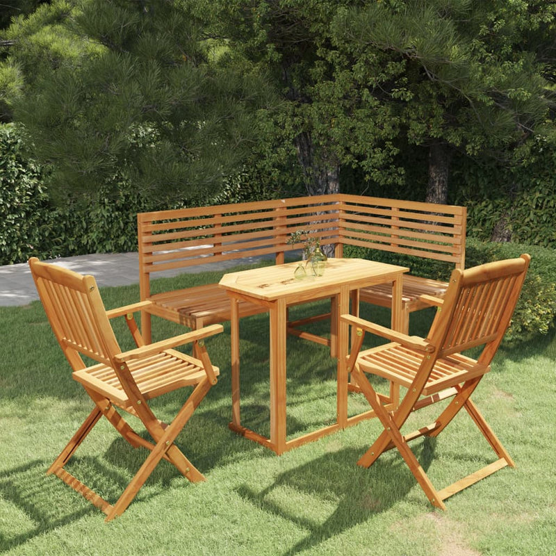vidaXL 4 Piece Bistro Set Solid Wood Acacia