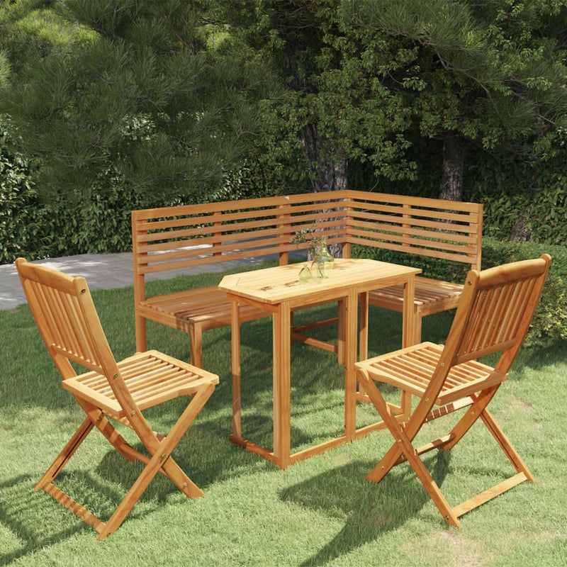 vidaXL 4 Piece Bistro Set Solid Wood Acacia