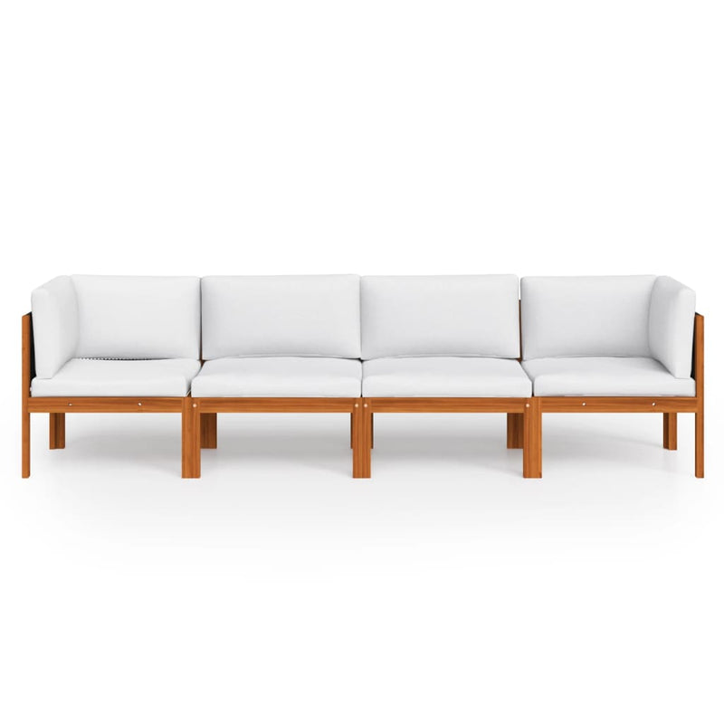 vidaXL 4-Seater Garden Sofa with Cushion Solid Acacia Wood