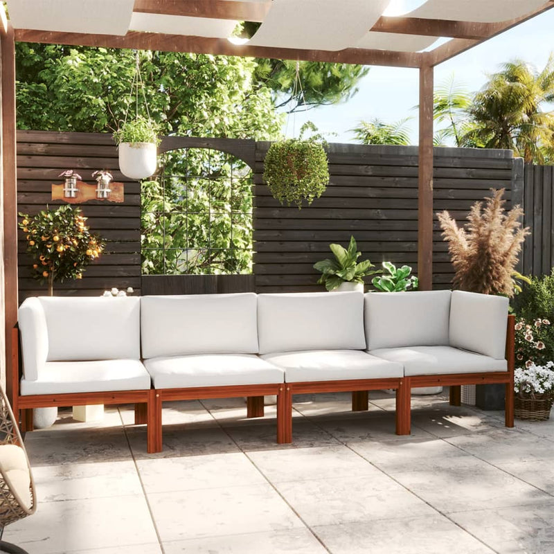 vidaXL 4-Seater Garden Sofa with Cushion Solid Acacia Wood