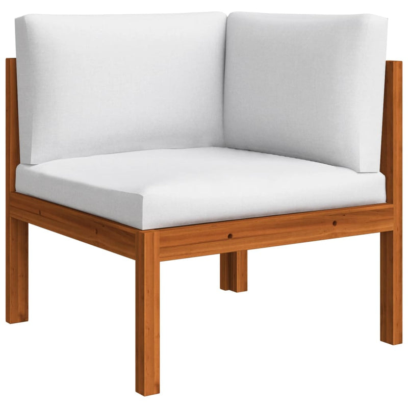 vidaXL Garden Corner Sofa with Cushions Solid Acacia Wood