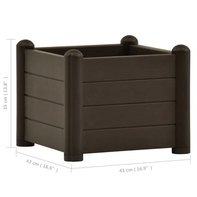 vidaXL Garden Raised Bed PP White 43x43x35 cm