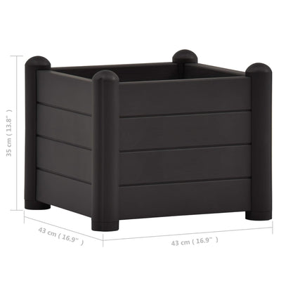 vidaXL Garden Raised Bed PP White 43x43x35 cm