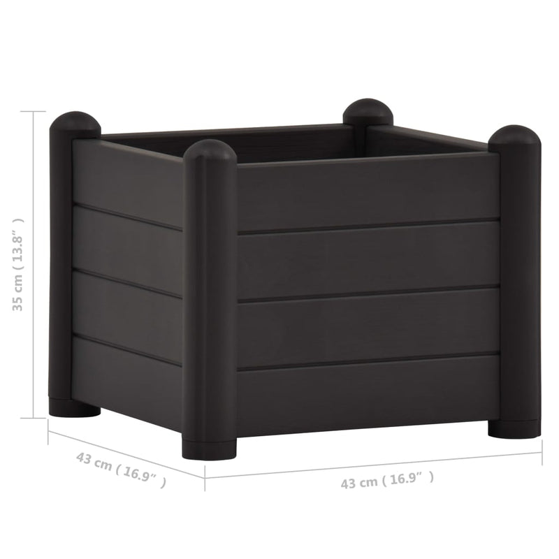 vidaXL Garden Raised Bed PP White 43x43x35 cm
