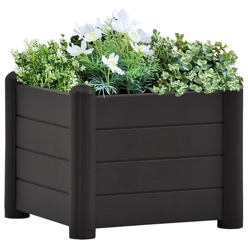 vidaXL Garden Raised Bed PP White 43x43x35 cm