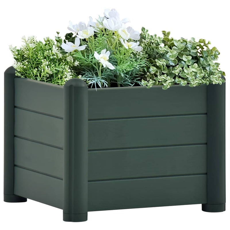 vidaXL Garden Raised Bed PP White 43x43x35 cm