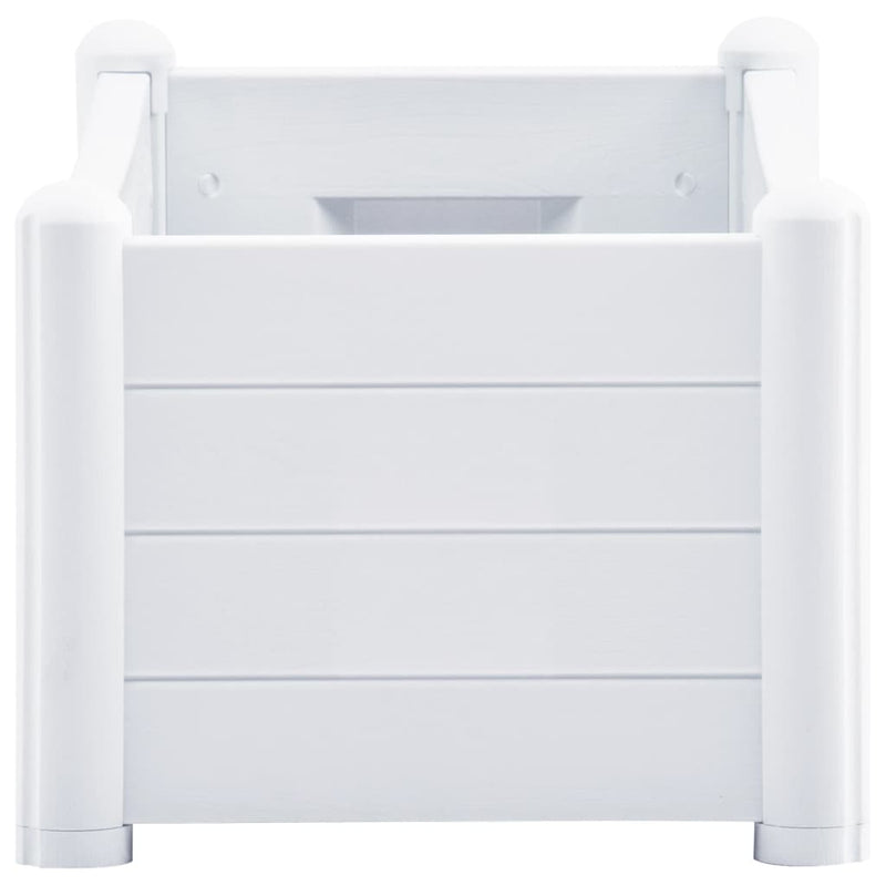vidaXL Garden Raised Bed PP White 43x43x35 cm