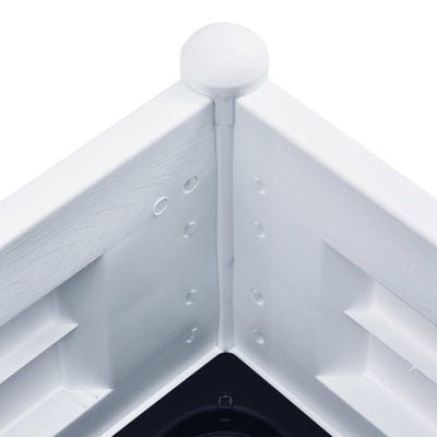 vidaXL Garden Raised Bed PP White 43x43x35 cm