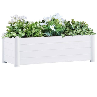 vidaXL Garden Raised Bed PP White 43x43x35 cm