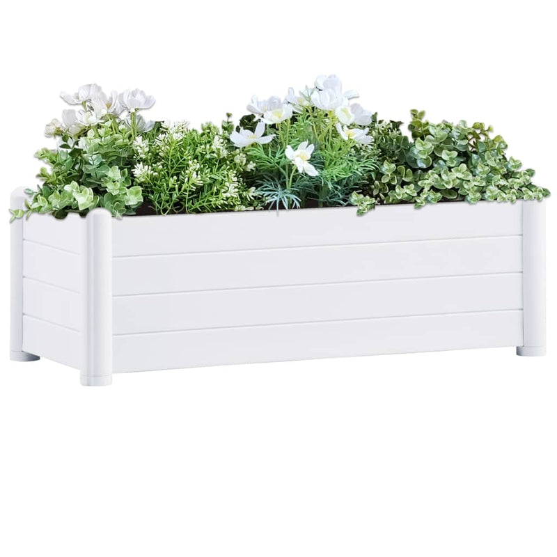 vidaXL Garden Raised Bed PP White 43x43x35 cm