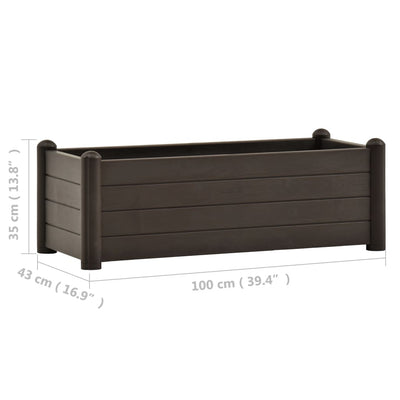 vidaXL Garden Raised Bed PP White 43x43x35 cm