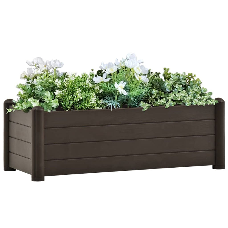 vidaXL Garden Raised Bed PP White 43x43x35 cm