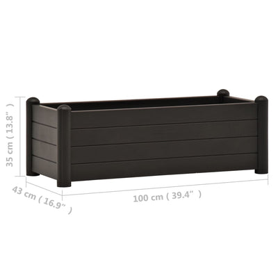 vidaXL Garden Raised Bed PP White 43x43x35 cm