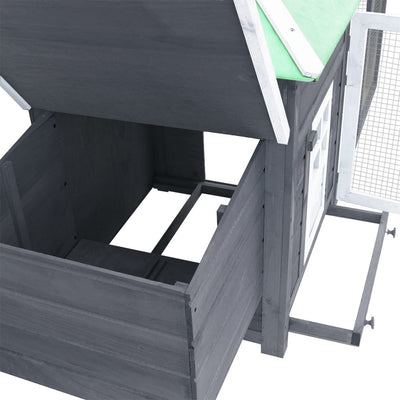 vidaXL Chicken Coop with Nest Box Mocha 190x72x102 cm Solid Firwood