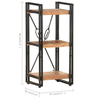 vidaXL 3-Tier Bookcase 140x30x80 cm Solid Acacia Wood