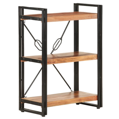 vidaXL 3-Tier Bookcase 140x30x80 cm Solid Acacia Wood