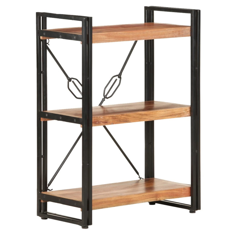 vidaXL 3-Tier Bookcase 140x30x80 cm Solid Acacia Wood