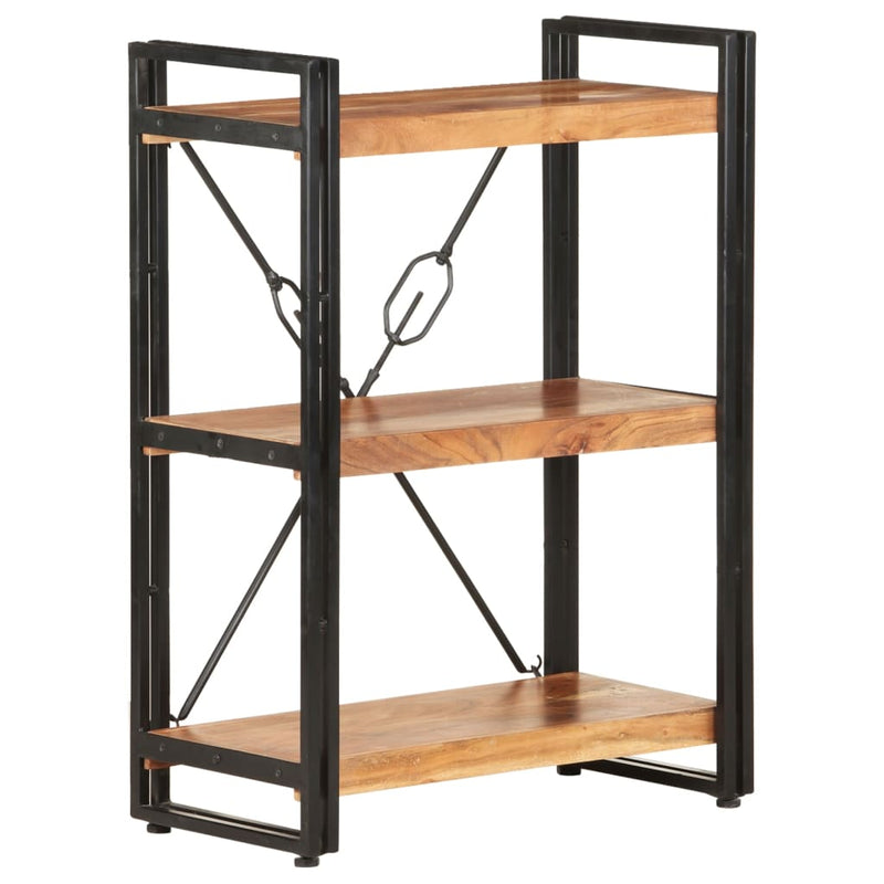 vidaXL 3-Tier Bookcase 140x30x80 cm Solid Acacia Wood