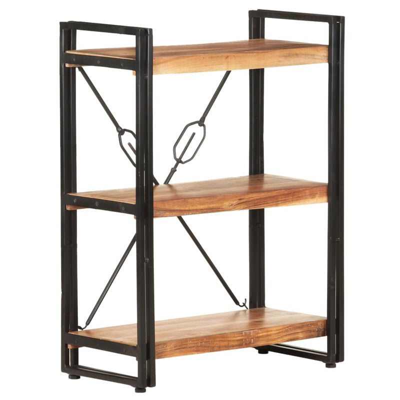 vidaXL 3-Tier Bookcase 140x30x80 cm Solid Acacia Wood