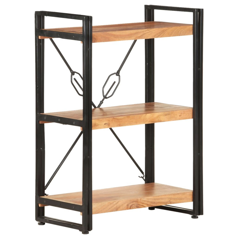 vidaXL 3-Tier Bookcase 140x30x80 cm Solid Acacia Wood