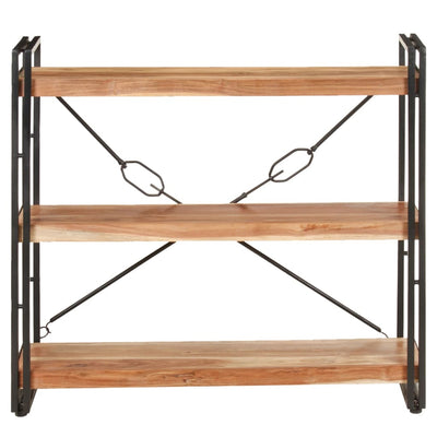 vidaXL 3-Tier Bookcase 140x30x80 cm Solid Acacia Wood