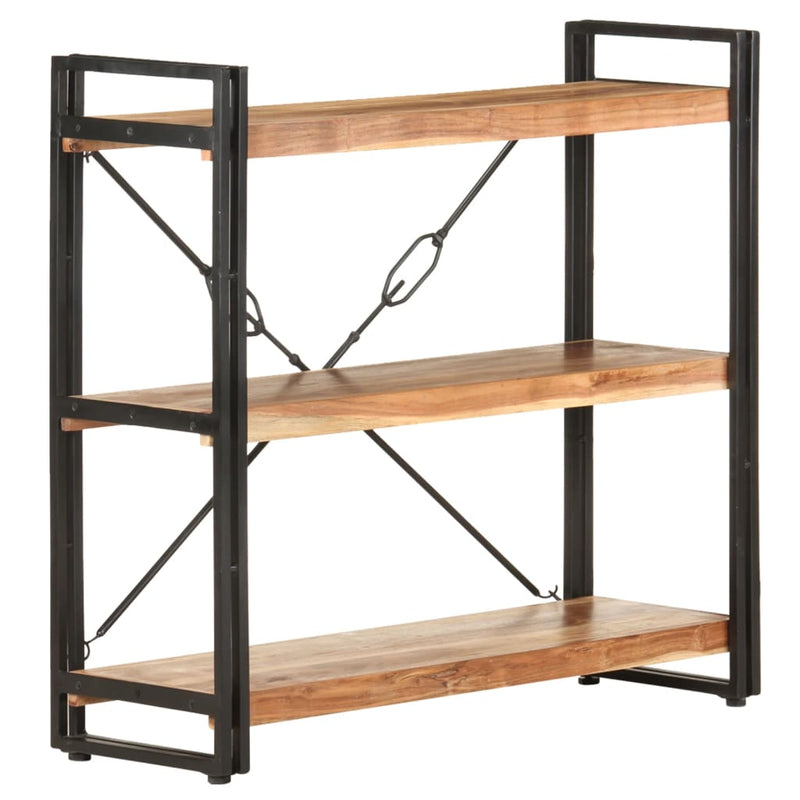 vidaXL 3-Tier Bookcase 140x30x80 cm Solid Acacia Wood