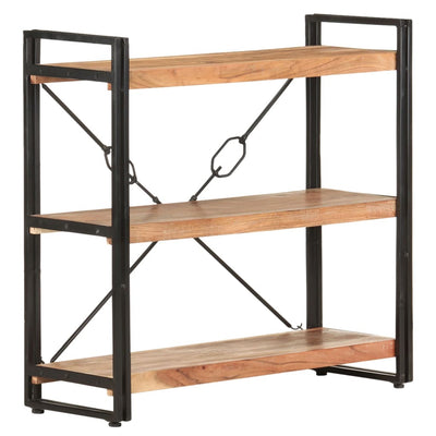 vidaXL 3-Tier Bookcase 140x30x80 cm Solid Acacia Wood