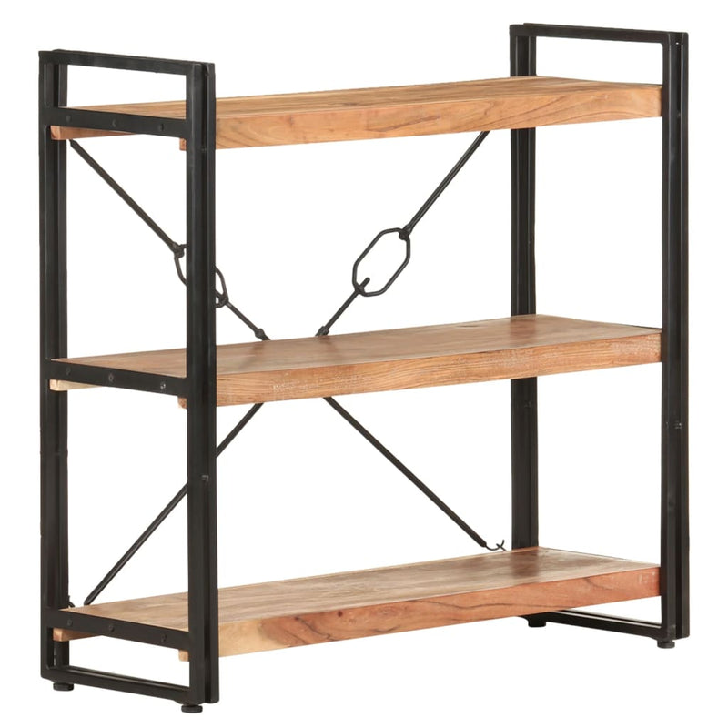 vidaXL 3-Tier Bookcase 140x30x80 cm Solid Acacia Wood