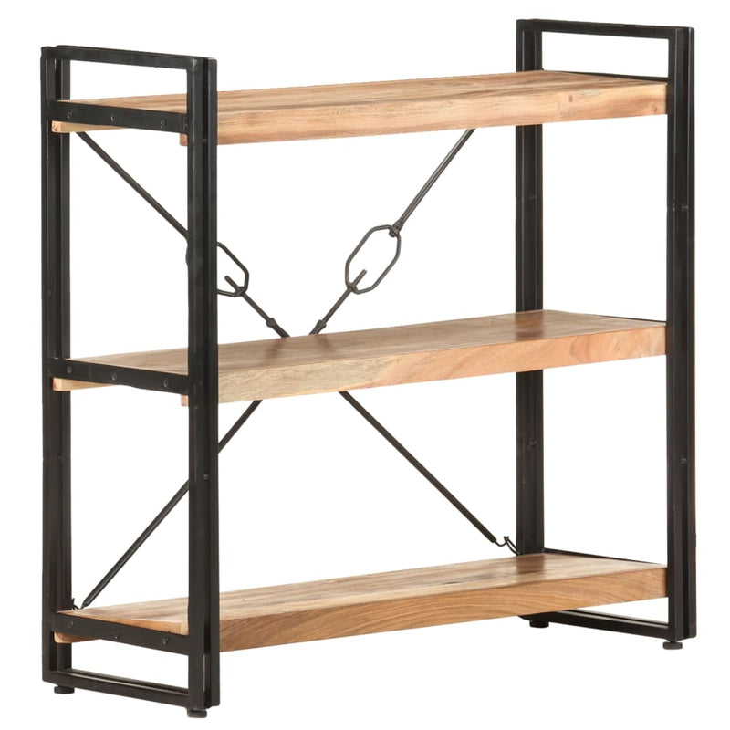 vidaXL 3-Tier Bookcase 140x30x80 cm Solid Acacia Wood